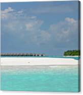 Water Bungalows Of Maldivian Resort Canvas Print