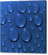 Water Drops Pattern On Blue Background Canvas Print