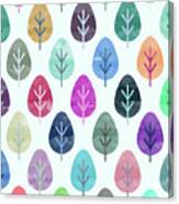 Watercolor Forest Pattern Canvas Print