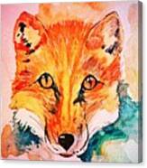 Watercolor Fox Canvas Print