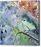 Watercolor - Hummingbird With Impressionistic Background Canvas Print