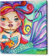 Watercolor Mermaidia Mermaid Painting Canvas Print