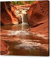 Waterfall At Red Cliffs Canvas Print