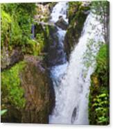 Waterfall In The Langouette Gorges Canvas Print