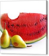 Watermelon And Pears Canvas Print