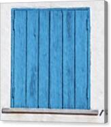 Weathered Blue Shutter Canvas Print