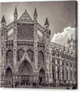 Westminster Abbey Panorama Monochrome Canvas Print