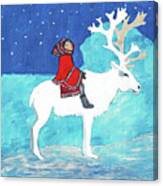 White Reindeer Canvas Print