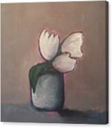 White Tulips - Abstract Art Canvas Print