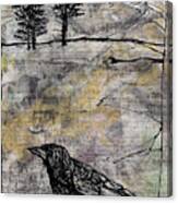 Whole Cloth Crow Canvas Print