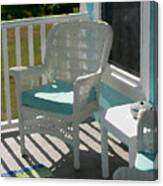Wicker Porch Chair Painting Effect Canvas Print