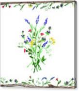 Wild Flowers Watercolor Design Canvas Print