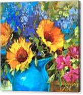 Wild Garden Sunflowers Canvas Print
