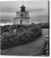 Wild Pacific Trail Black And White Lighthouse Canvas Print