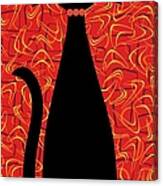 Boomerang Cat In Red Canvas Print