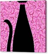 Boomerang Cat In Pink Canvas Print