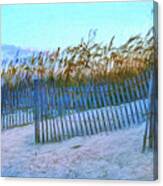 Wind Fence On Beach Canvas Print