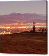 Windmill At Night Canvas Print