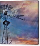 Windmill At Sunset Canvas Print