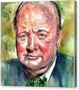 Winston Churchill Portrait Canvas Print