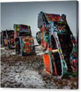 Winter At Cadillac Ranch 001 Canvas Print