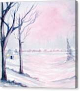 Winter Cabin Canvas Print