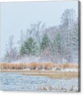 Winter Hoarfrost On The River Canvas Print
