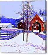 Winter In The Village Canvas Print
