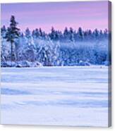 Winter Mist Baxter Lake New Hampshire Canvas Print
