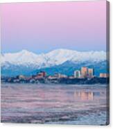 Winter Sunset Over Anchorage, Alaska Canvas Print