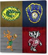 Wisconsin Sports Collage With Badgers Brewers Bucks License Plate Art V2 Canvas Print
