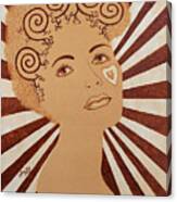 Woman Heart Face Tattoo Unfinished Original Coffee Painting