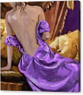 Woman In A Purple Dress Canvas Print