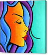Woman Of Color, Eyes Closed Canvas Print