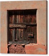 Wooden Shutters In Adobe House Canvas Print