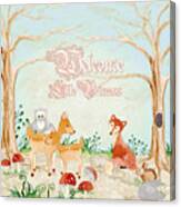 Woodland Fairy Tale - Welcome Little Princess Canvas Print