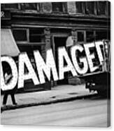 Workmen Hauling Damaged Sign Walker Evans Photo New York City 1930 Color Added 2008 Canvas Print