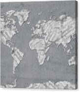 World Map Music 11 Canvas Print