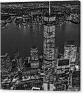 World Trade Center Wtc From High Above Bw Canvas Print
