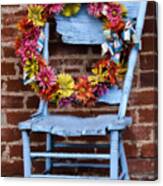 Wreath In A Chair Canvas Print