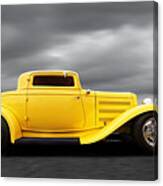 Yellow 32 Ford Deuce Coupe Canvas Print