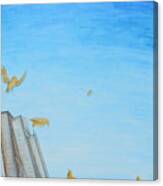 Yellow Birds In The Blue3 Canvas Print