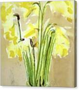 Yellow Flowers In Vase Canvas Print