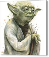 Yoda Watercolor Canvas Print