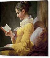 Young Girl Reading Canvas Print