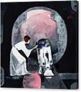 You're My Only Hope Princess Leia And R2d2 Canvas Print