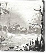 Zen Ink Landscape 3 Canvas Print