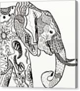 Zentangle Elephant Canvas Print