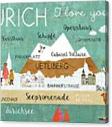 Zurich I Love You Canvas Print