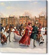 039 Victorian Skaters Canvas Print